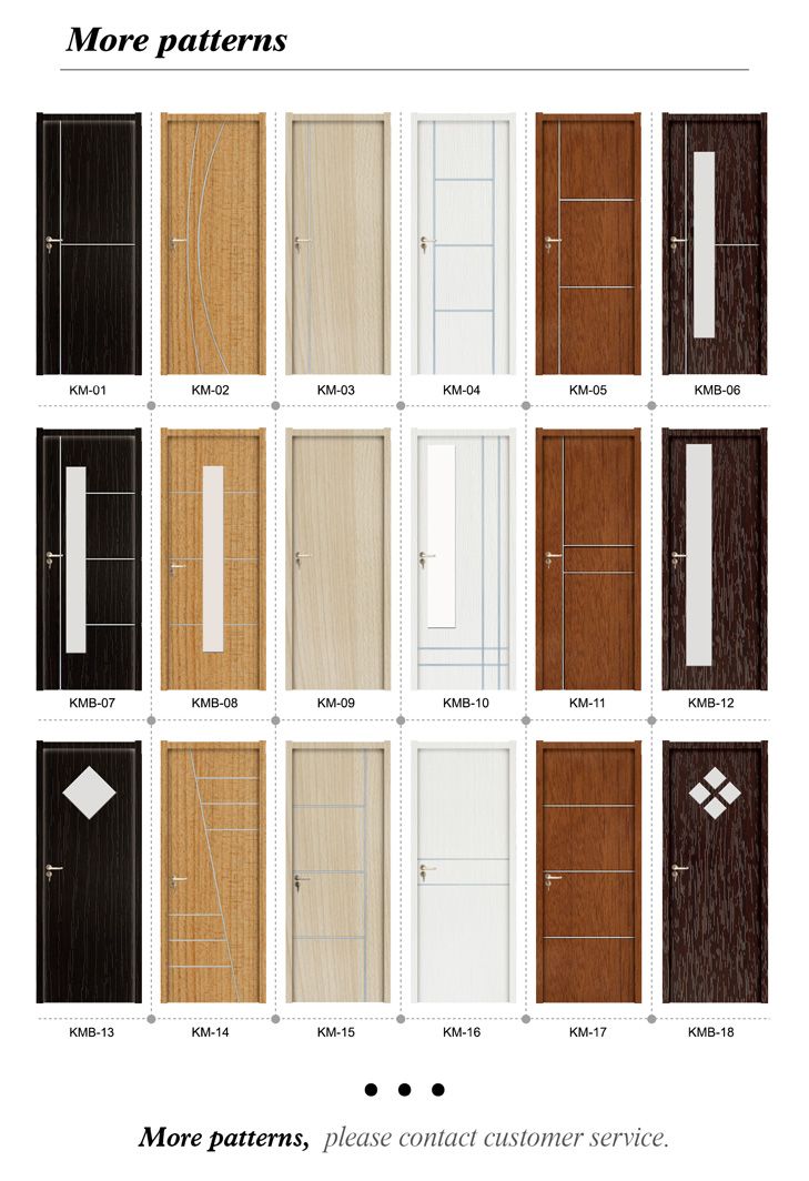 Eco-Friendly PVC Laminated Wood Plastic Composite Door with SGS Certificates (KM-05)
